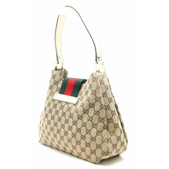 Gucci Line GG Ivory Tan Sherry Bag Khaki - Picture 1 of 9